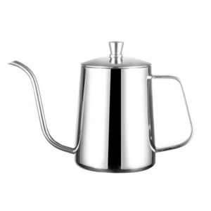 Silver color 600ml Stainless Steel 304 Material Gooseneck Kettle Pour Over Coffee Pot