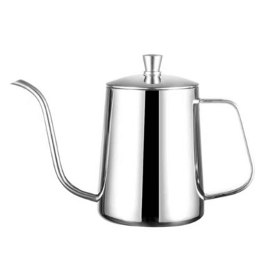 Silver color 600ml Stainless Steel 304 Material Gooseneck Kettle Pour Over Coffee Pot