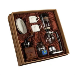 Ceramic Hand-made  Coffee Maker Gift Set Accessories with Timer Pour Over Kettle Server Paper Filter