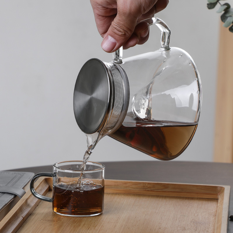 Wholesale borosilicate glass pour over pot mountain bottom coffee server handmade sharing pot home ice drip tea maker 450ml