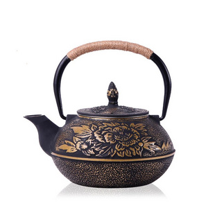 Classical cast iron enamel tea pot