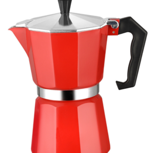 Wholesale Italian aluminum moka pot coffee maker black silver red 1/2/3/6/9/12 cup 50/100/150/300/450/600ml espresso cafetiere