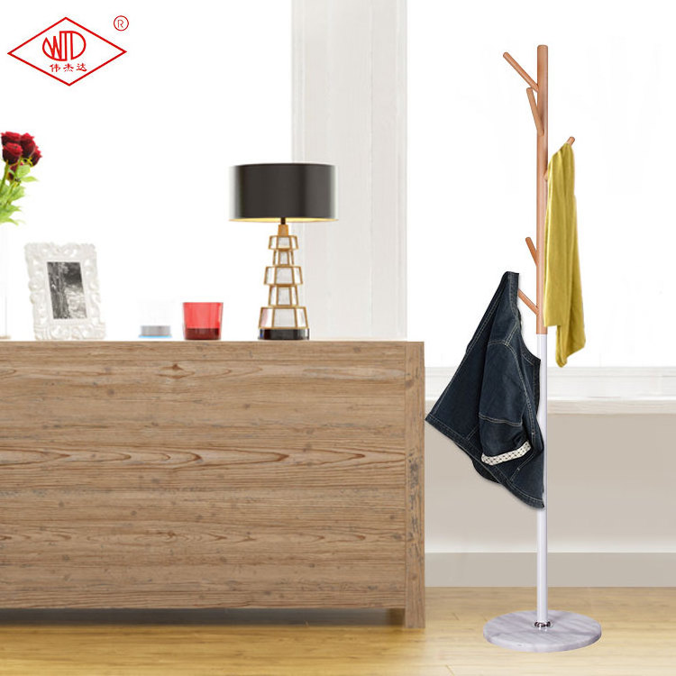 Entryway Hook Coats Hats Scarves Clothes High Quality Solid Wood Tree Free Standing Coat Rack