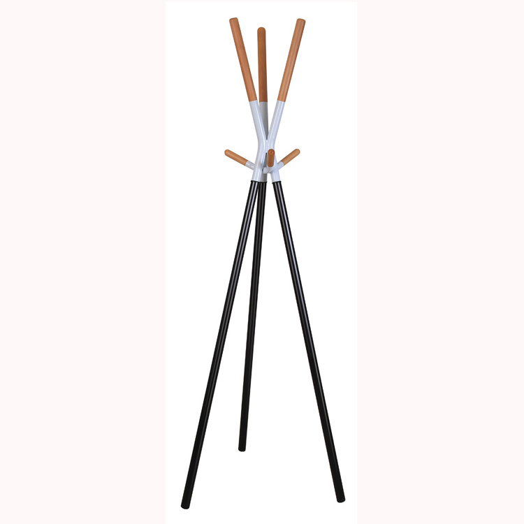 Standing Entryway Coat Tree Hat Hanger Holder Jacket Wooden Black Design Coat Racks WJD-8314C