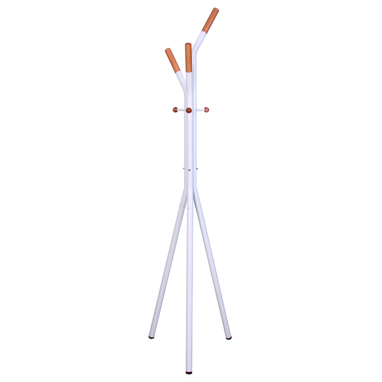 Wooden wooden hallstand coat rack parts floor standing clothes hanger stand white WJD-8356