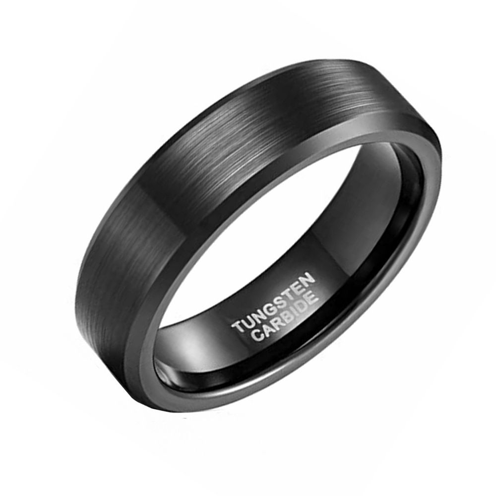 2022 Coolstyle Jewelry 6mm Wholesale Beveled Matte Finish Fashion Engagement Wedding Band Gunmetal Tungsten Ring For Men Women