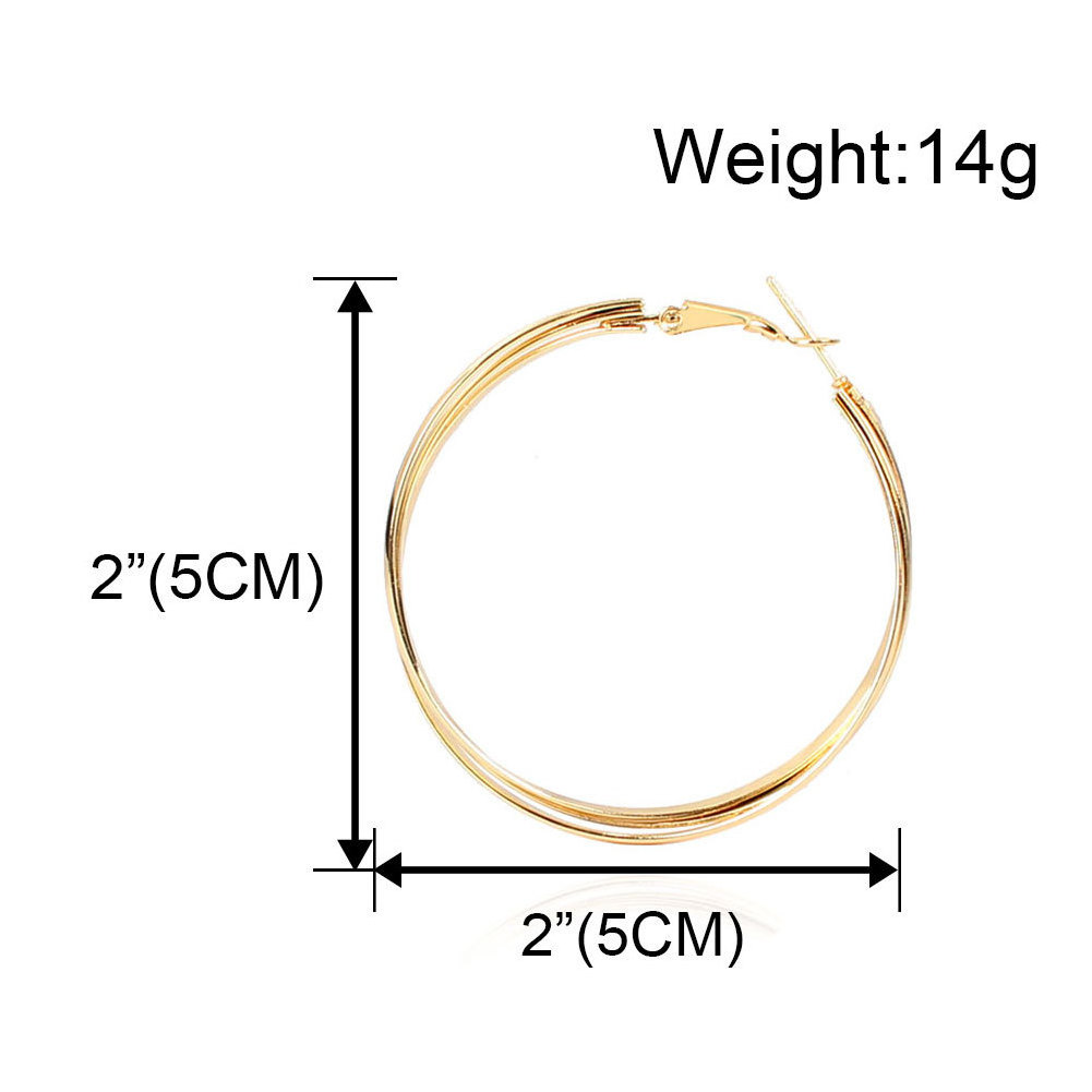 New Fashion Hypoallergenic Stainless Steel C Ring Simple Large Hoop Exaggerated 18k Gold Plated Large Hoop Earrings