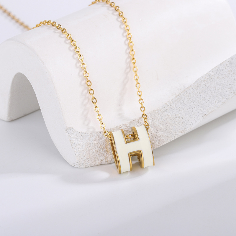 Hot Sale Famous Brand Collection Letter H Designer Necklace Stainless Steel Luxury Chain Necklace for Women  Jewelry