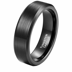 2022 Coolstyle Jewelry 6mm Wholesale Beveled Matte Finish Fashion Engagement Wedding Band Gunmetal Tungsten Ring For Men Women