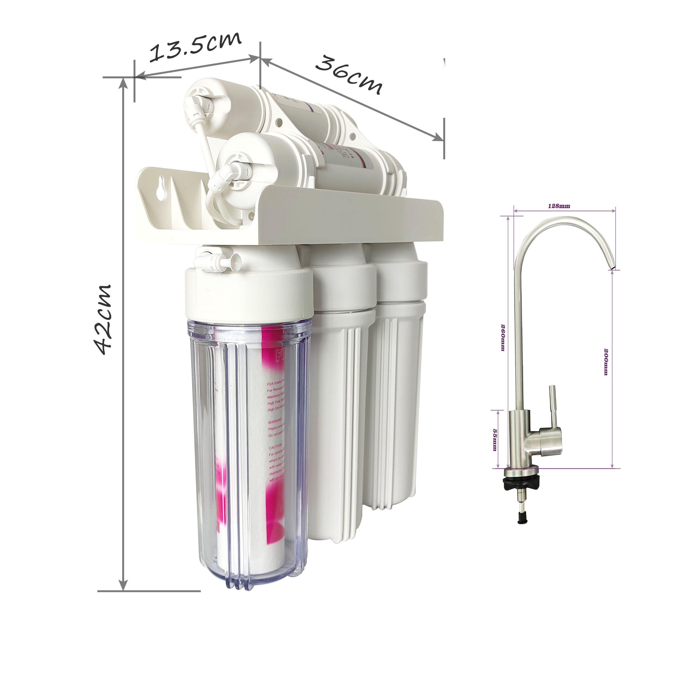 Clear 5 water purifier housing transparent no need to power household ceramic water filter no waste water discharge