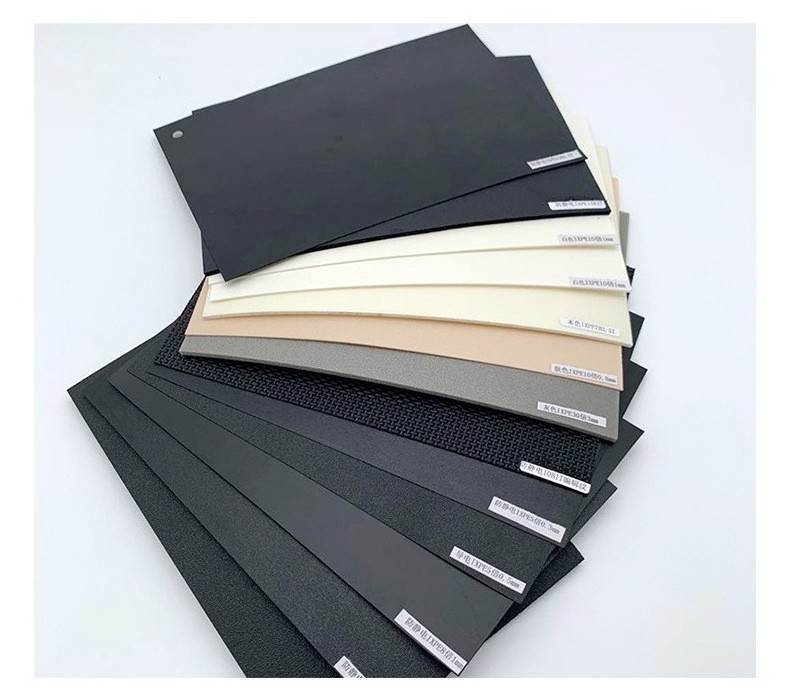 IXPE Foam Embossed with PE Film Black Color Foam Sheet for Polyethylene Thermal Insulation Materials