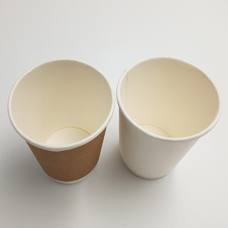 Hot selling disposable 100% biodegradable hot double wall coffee cup kraft paper cups