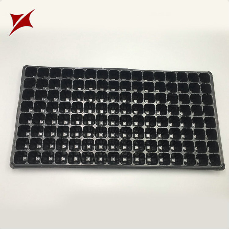 Plastic Material Black Vegetable Plant Seed Germinatioppgrowing Tray Custom Logo PET Customized Nursery Trays & Lids PE Coated