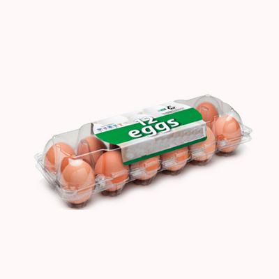 Plastic Chicken Eggs Tray Wholesale 12 Cell Eggs Carton Disposable Eco-friendly Plastic Packaging PET Customized Clear Blister