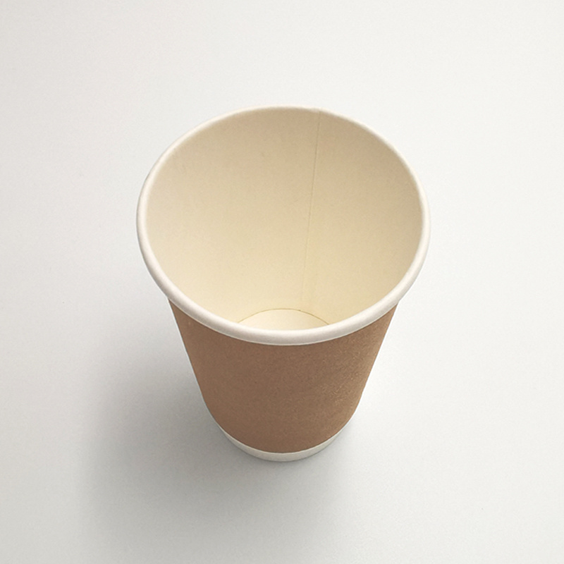 Hot selling disposable 100% biodegradable hot double wall coffee cup kraft paper cups