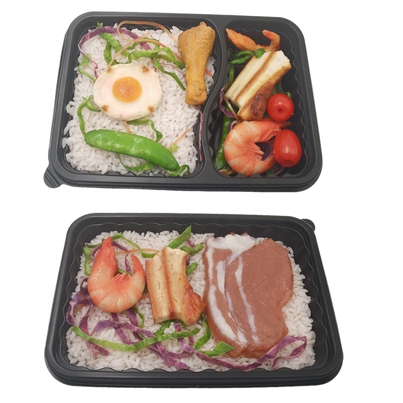 Different compartment disposable plastic fast food packaging tray with lids