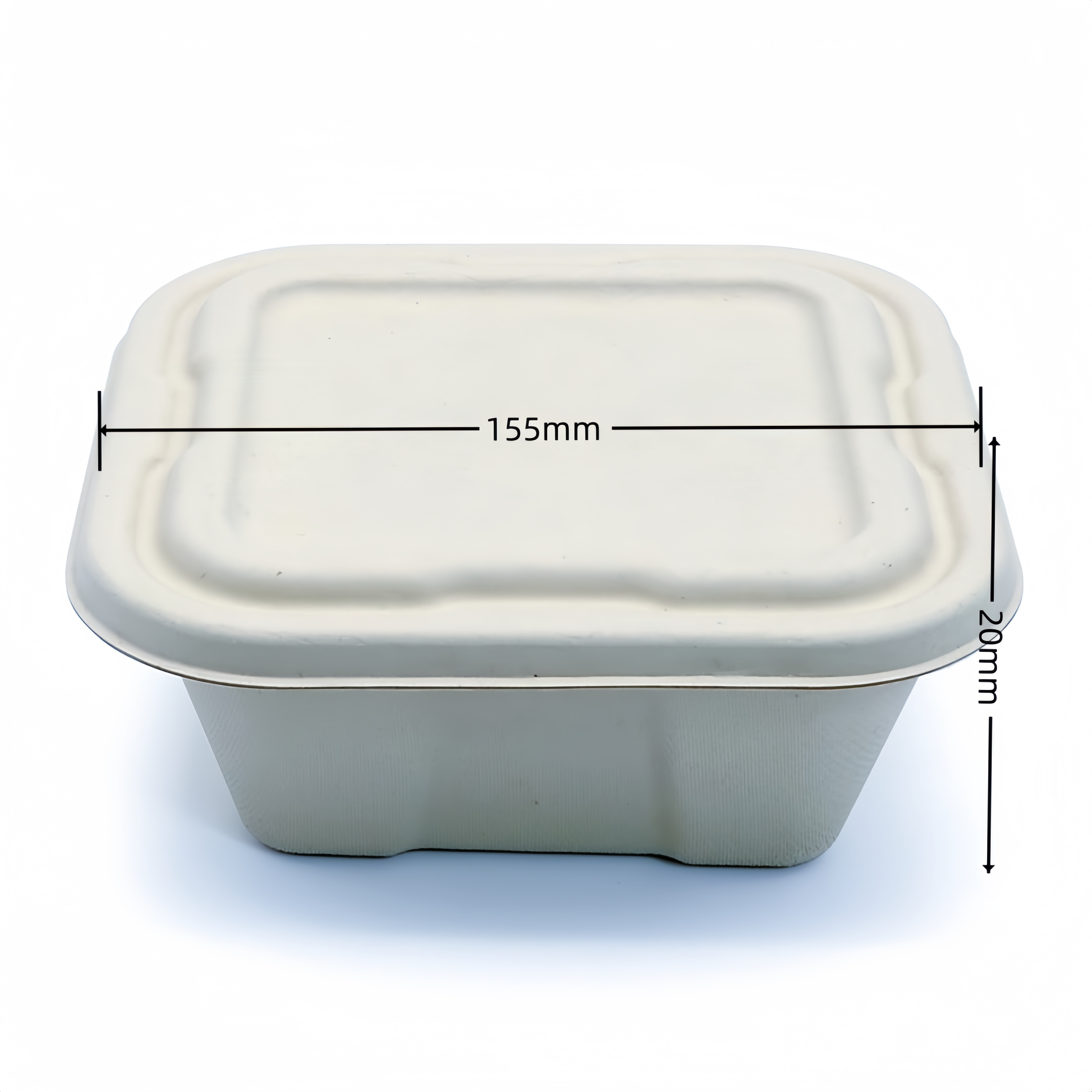 High-Temperature Disposable Lunch Box with Lid Takeaway Food Tray for BBQ Baking Sugarcane Bagasse Containers Disposable Plates