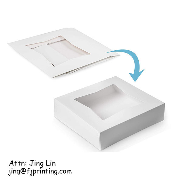 10inch by 10inch white paperboard window apple pie packaging box printing cupcake pie box