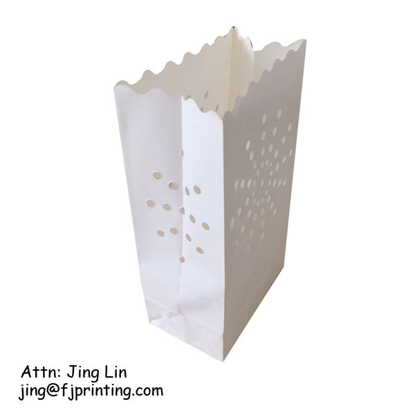 custom print various color wadding party anti-flame fireproof electronic or wax  candle paper bag