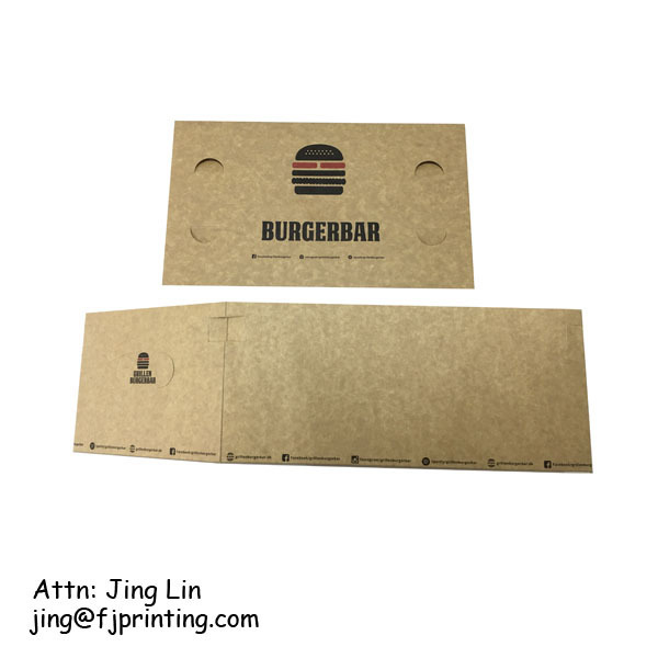 Custom printing fast food chains packaging burger box with cover diner food take away box