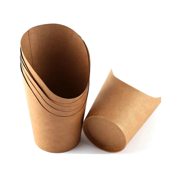 Recycled food grade kraft paper french fries packaging box