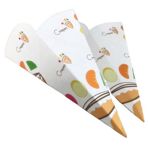 Disposable french fries crepe paper cone/crepe cone holder