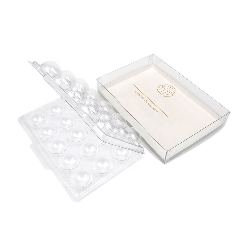 PVC PET 15 Truffle Chocolate Blister Packaging Clear Transparent Plastic Tray Box