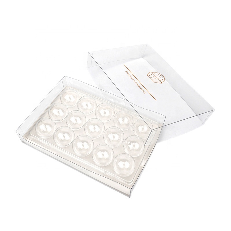 PVC PET 15 Truffle Chocolate Blister Packaging Clear Transparent Plastic Tray Box