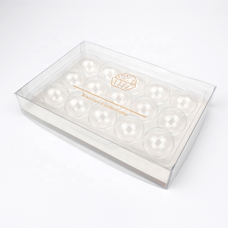 PVC PET 15 Truffle Chocolate Blister Packaging Clear Transparent Plastic Tray Box