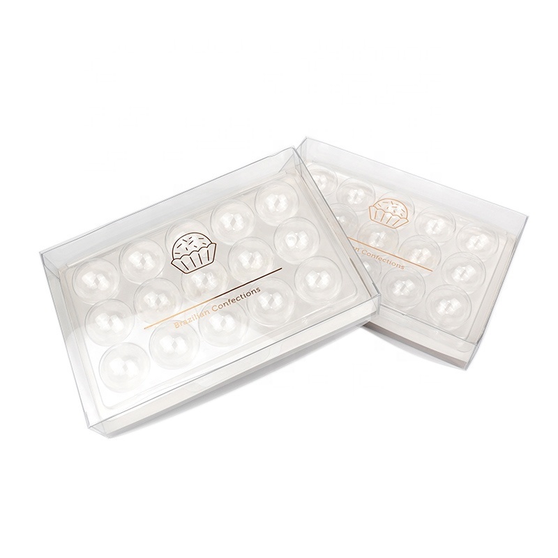 PVC PET 15 Truffle Chocolate Blister Packaging Clear Transparent Plastic Tray Box