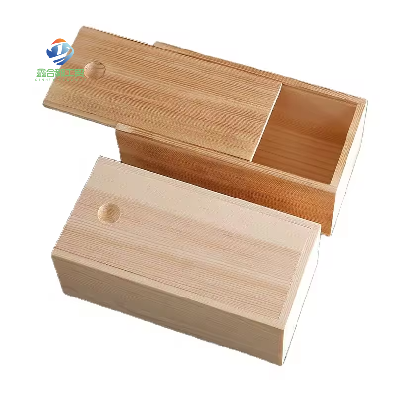 Manufacture In China Wooden Wine Box Unfinished Wood Box With Sliding Lid