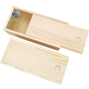 Manufacture In China Wooden Wine Box Unfinished Wood Box With Sliding Lid