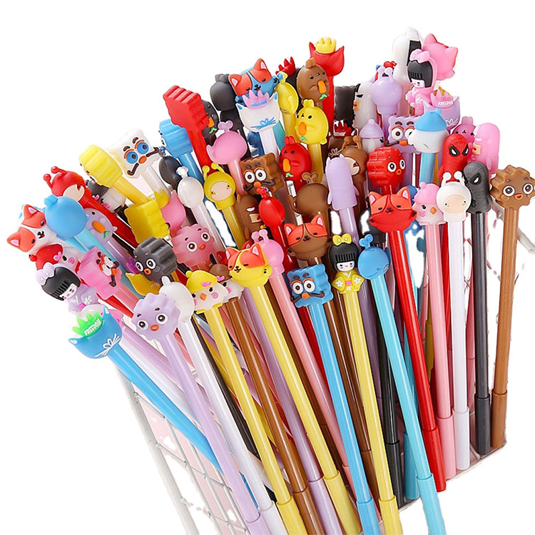 Cheap Hot Selling Promotional Kawaii Pen 0.5mm Korean Pen Carton Cute Gel Pen Stationery Manufacturer