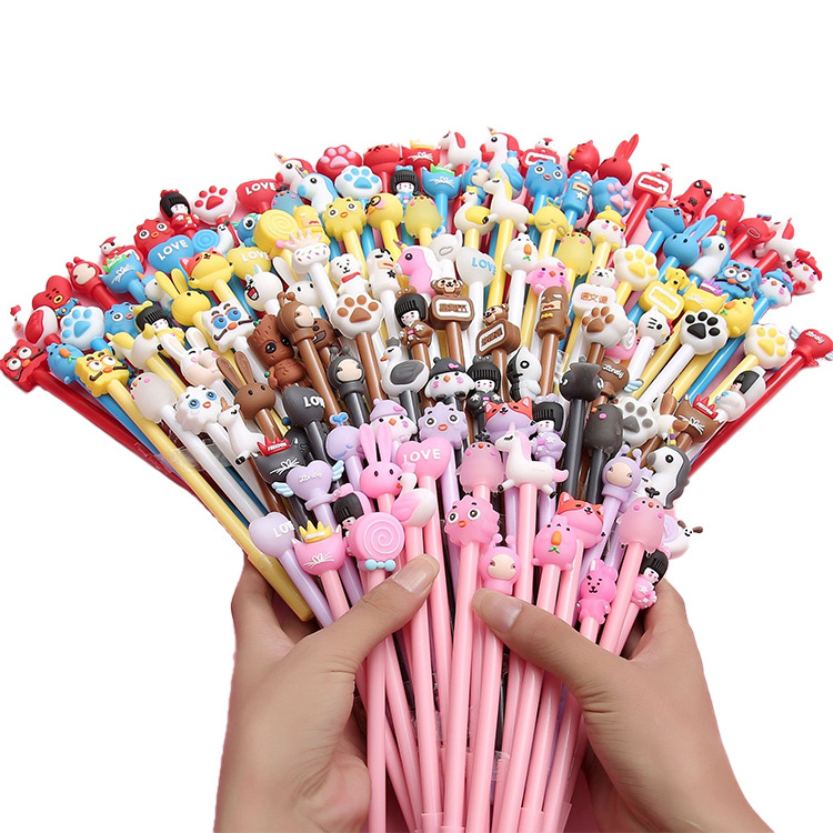 Cheap Hot Selling Promotional Kawaii Pen 0.5mm Korean Pen Carton Cute Gel Pen Stationery Manufacturer