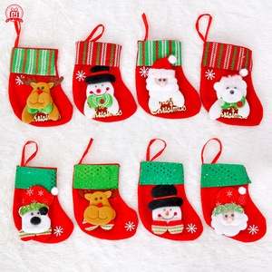 Christmas decoration small socks Santa Snowman deer socks Christmas tree socks pendant gift gift bag