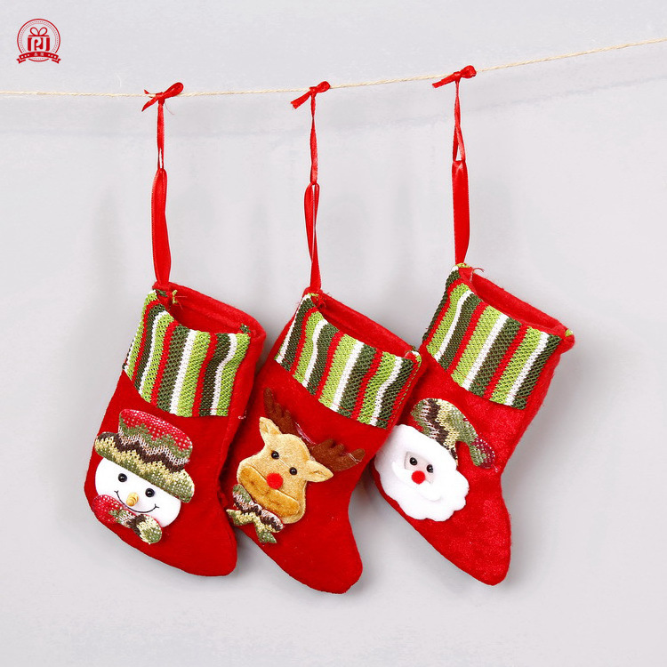 Christmas decoration small socks Santa Snowman deer socks Christmas tree socks pendant gift gift bag