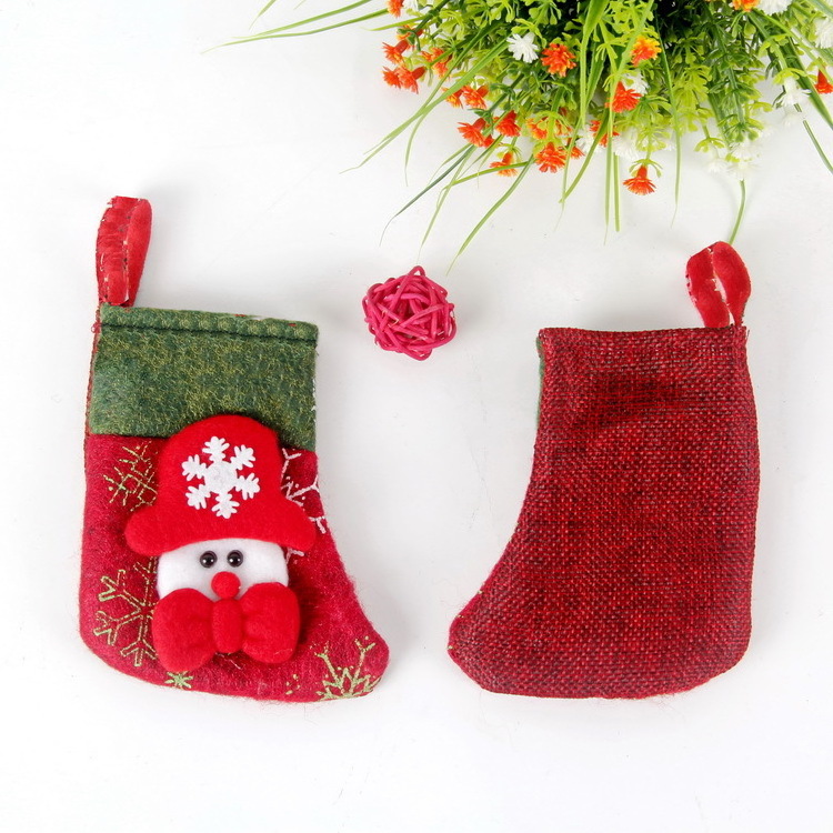 Christmas decoration small socks Santa Snowman deer socks Christmas tree socks pendant gift gift bag