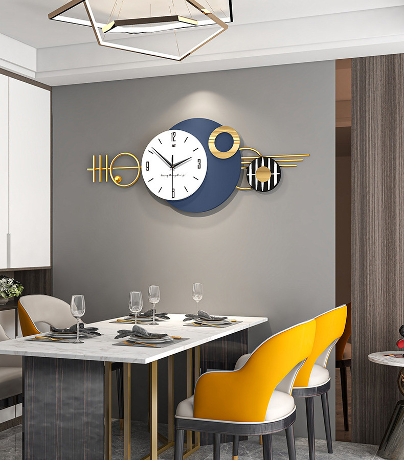 Creative minimalist living room decoration clock hanging wall home restaurant mural high-end wall clock 3d