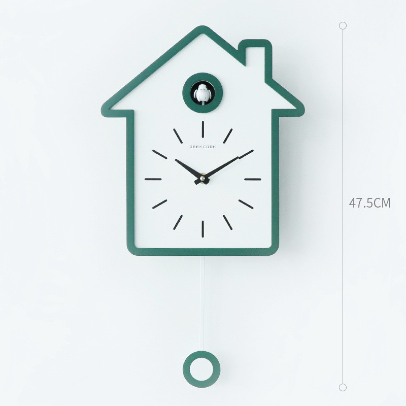 High Quality Nordic Style Pendulum Cuckoo Wall Clock with Bird Sound