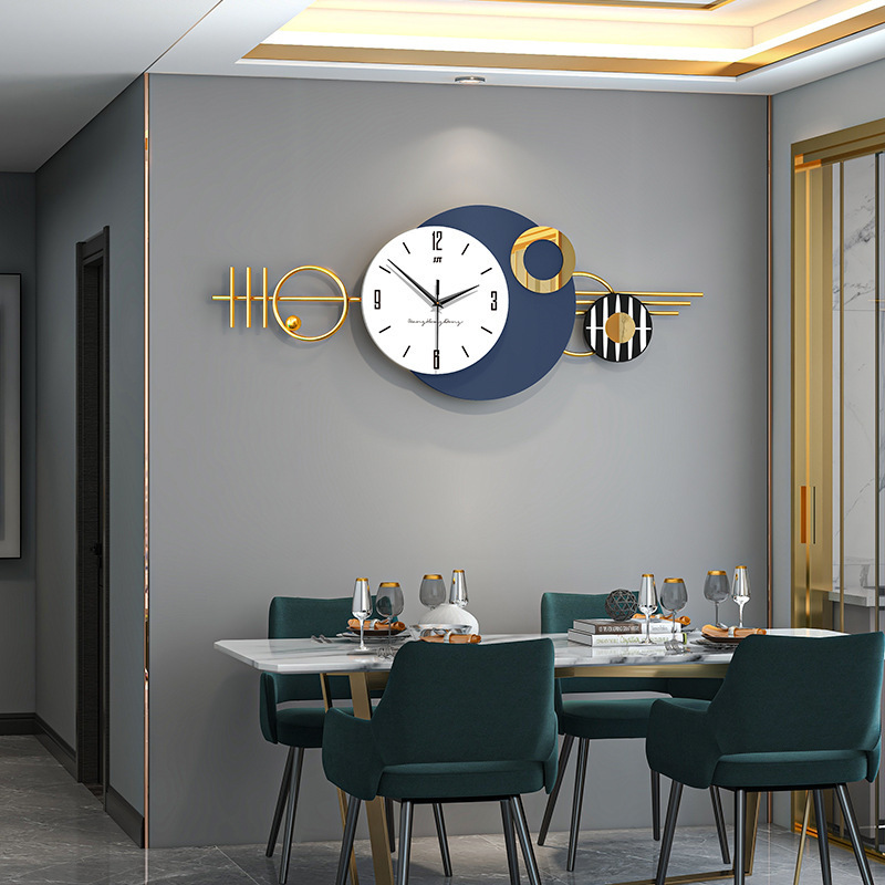 Creative minimalist living room decoration clock hanging wall home restaurant mural high-end wall clock 3d