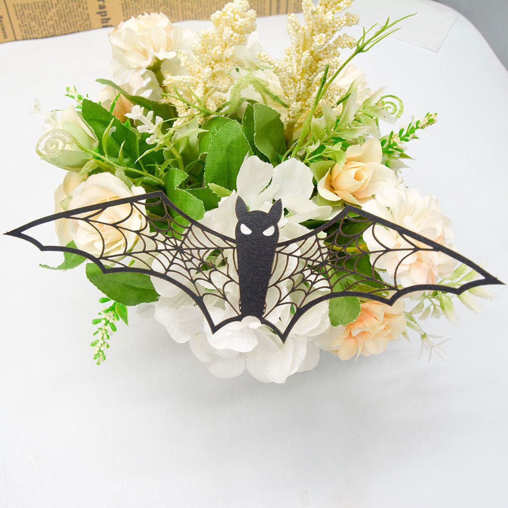 Wholesale Halloween 3D hollow paper bat stickers holiday party wall stickers