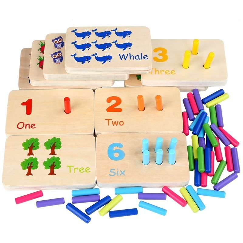 Other Educational Toys Children DIY Magnetic Wooden Counting Number Pegs Frames Board Toys