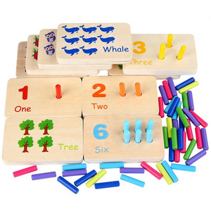 Other Educational Toys Children DIY Magnetic Wooden Counting Number Pegs Frames Board Toys