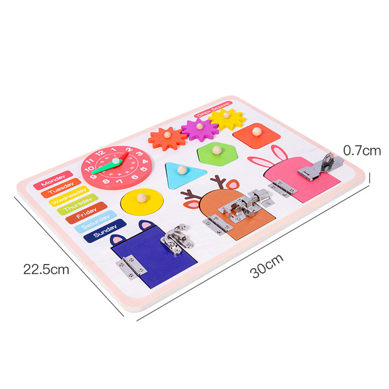 Kids Toy Montessori Baby Busy Board Learning Lock Early Educational Sensory Shape Color Matching Teaching Toy For Children Gifts