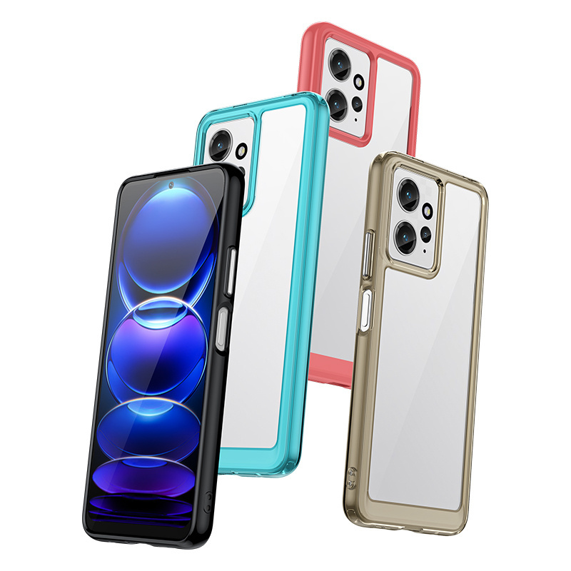 Factory Price Clear Phone Case for Redmi Note 12 4G TPU +acrylic Back Cover Clear Anti-drop Cell Phone Case Redmi Note 12 Turbo