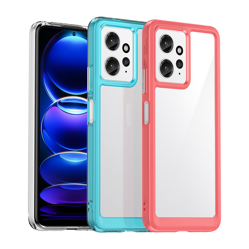 Factory Price Clear Phone Case for Redmi Note 12 4G TPU +acrylic Back Cover Clear Anti-drop Cell Phone Case Redmi Note 12 Turbo