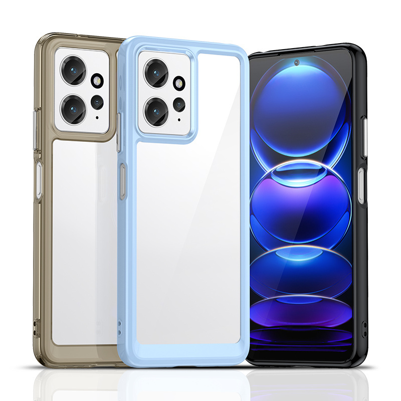 Factory Price Clear Phone Case for Redmi Note 12 4G TPU +acrylic Back Cover Clear Anti-drop Cell Phone Case Redmi Note 12 Turbo