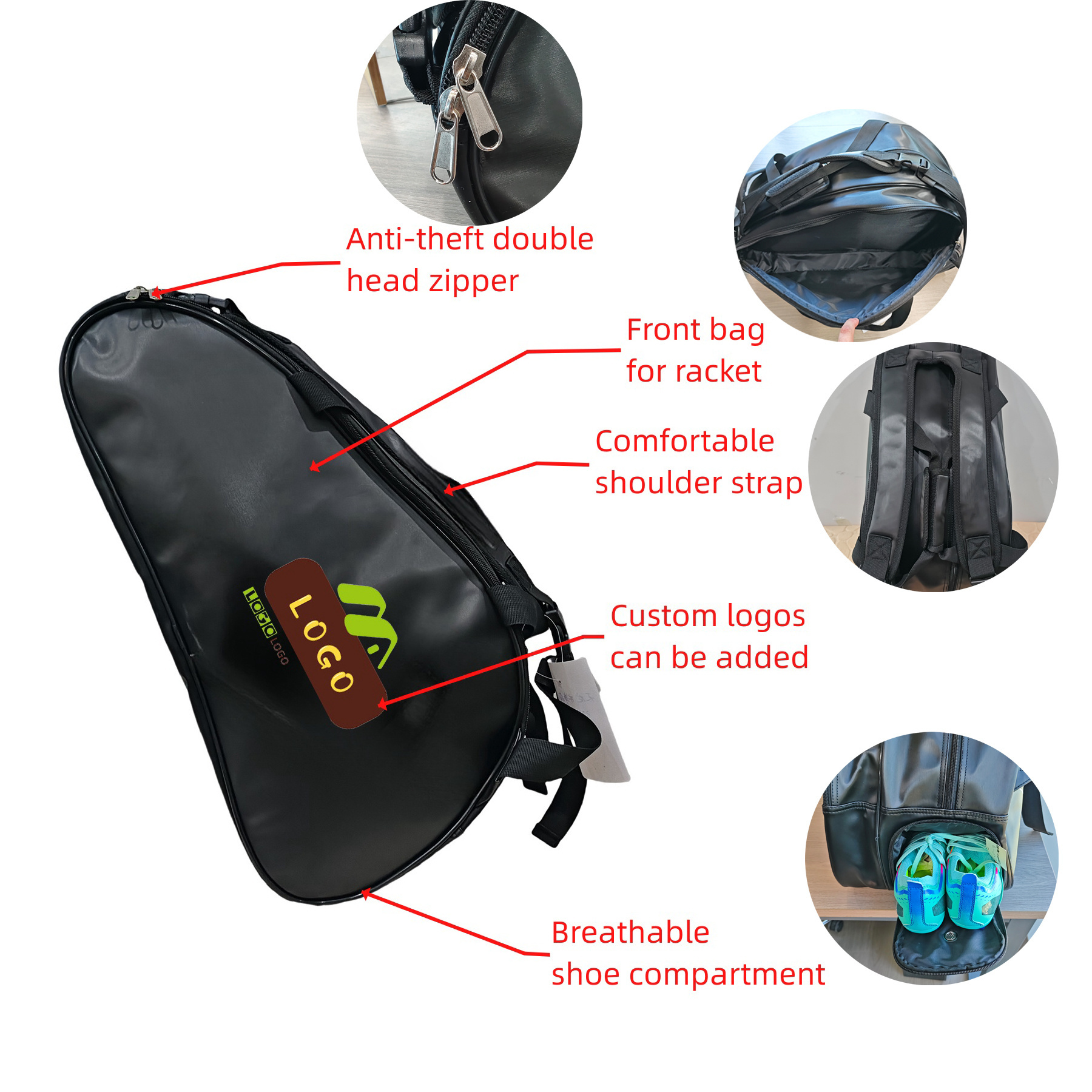 High quality material Large capacity sports tennis badminton backpack Multi-function accept customized logo customization