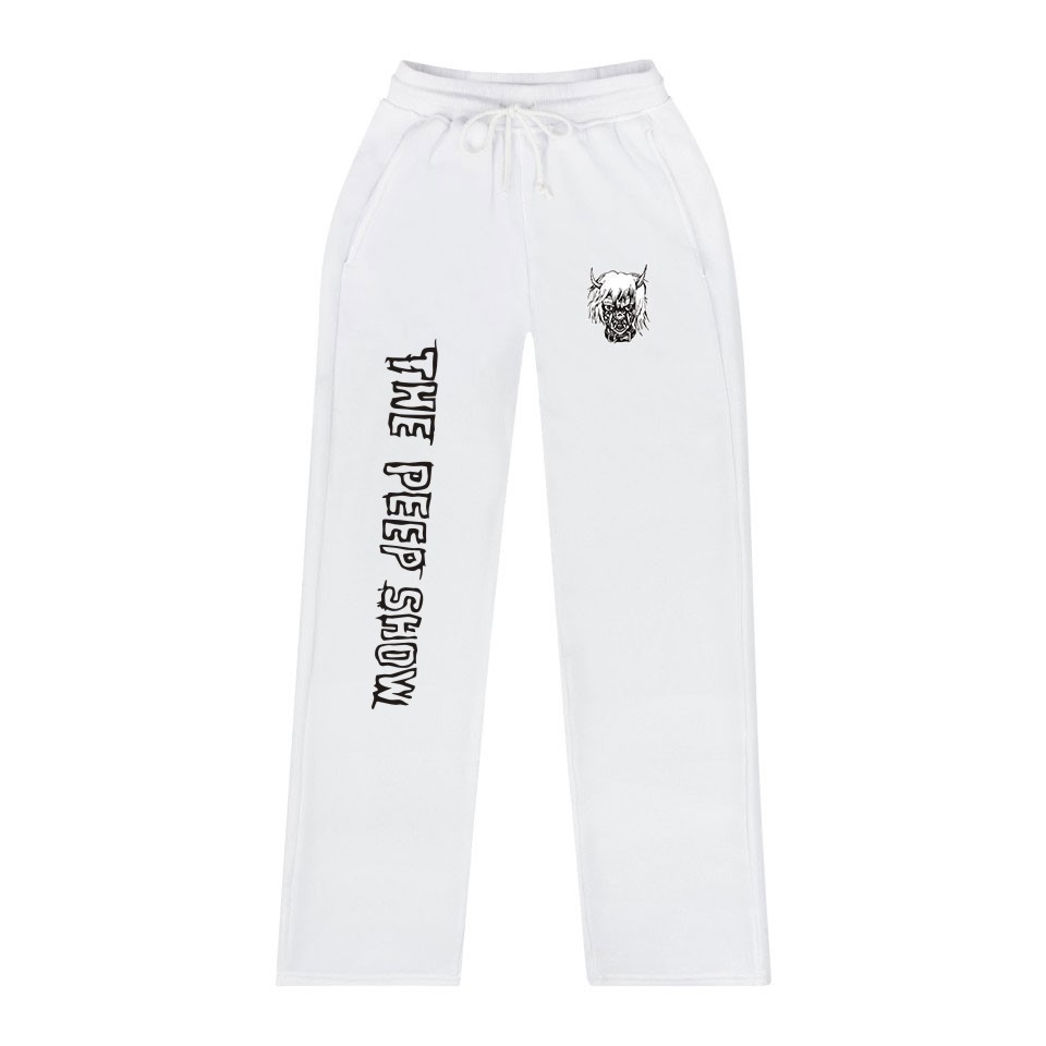 manufactured clothing men custom puff print sweatpants stacked joggers flared Men's Pants & Trousers