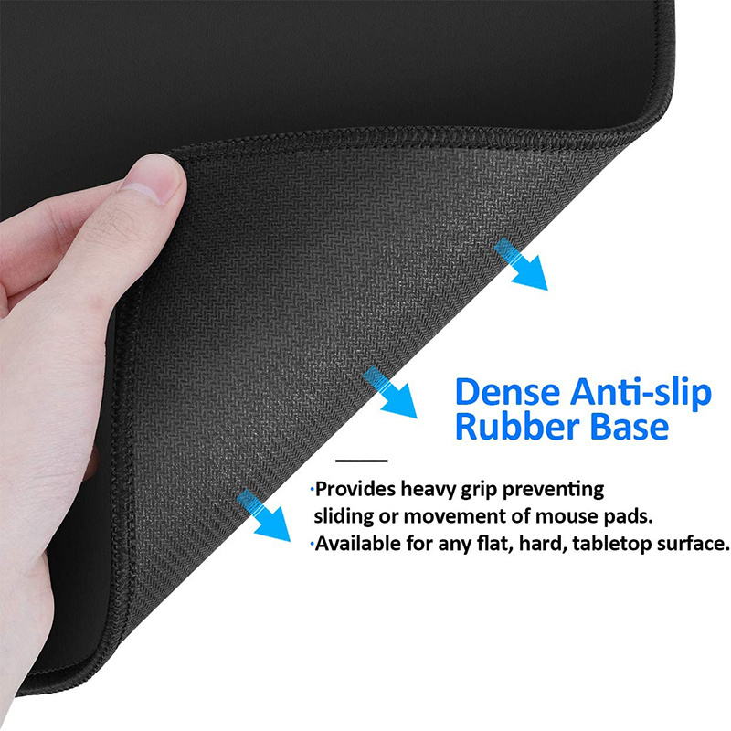 Custom Comfortable Rubber Mouse Mat Non-Slip Stitched Edge Black Small Mouse Pads For Computers Laptop Mouse